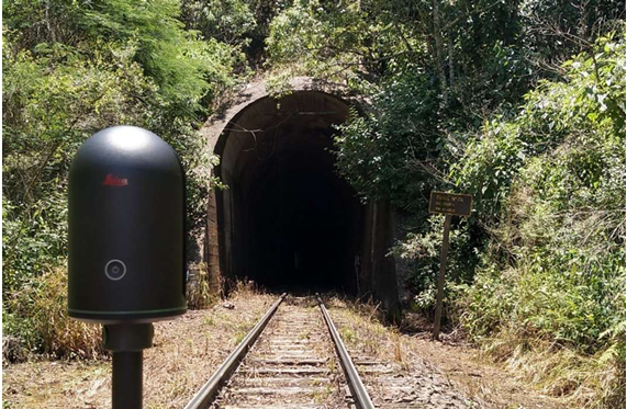 Levantamento de túneis ferroviários com laser scanner